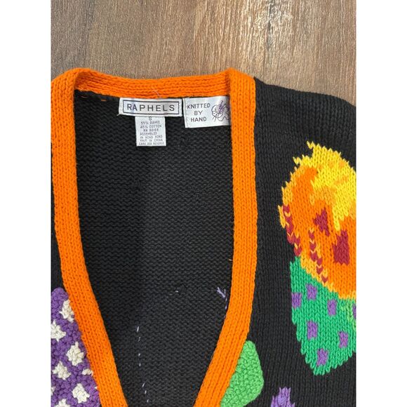 Halloween Themed Black and Orange Cardigan - Picture 3 of 4